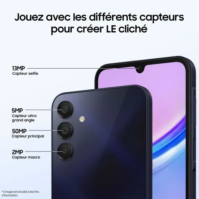 SAMSUNG Galaxy A15 Bleu Nuit 128Go 5G-SAMSUNG